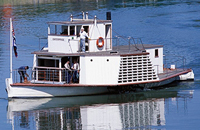 Detail of paddle steamer boat on the lake