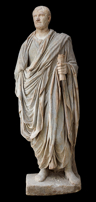 Statue of a man wearing a toga