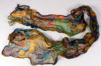 Jackie Huggins' multi-coloured scarf.