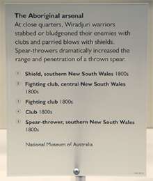 An image of the text panel 'The Aboriginal arsenal'.