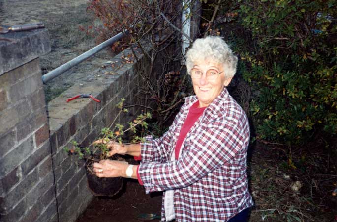 Ivy Lovric gardening