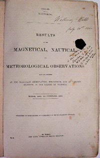 Copy of the survey that belonged to William Wills. The title page is signed 'William Wills / July 31st 1860' above his black wax seal.