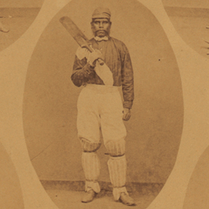 A photo of an Aboriginal cricketer.