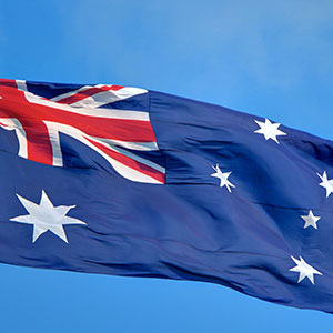 The flag flying in the wind