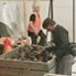 Artists at work in the Landmarks gallery.