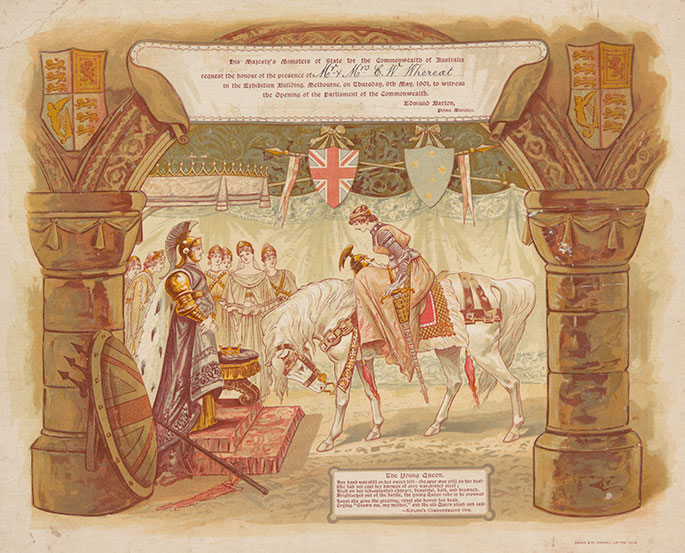 Invitation to the opening of the First Commonwealth Parliament at the Exhibition Building