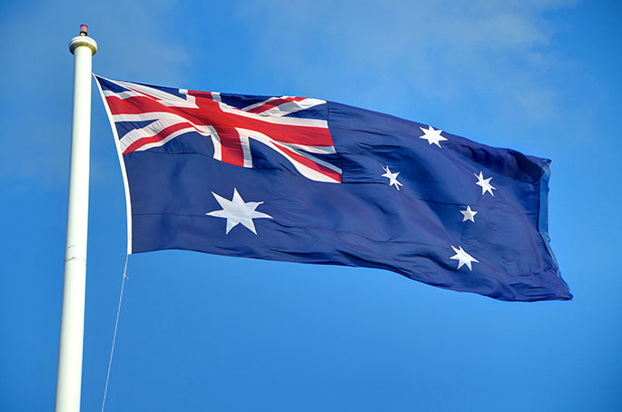 The flag flying in the wind