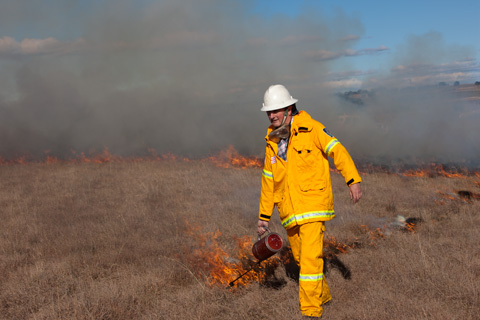 John Reynolds undertakes a 'cool burn'.