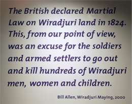 An image of the text panel in the exhibition featuring a quote by Bill Allen.