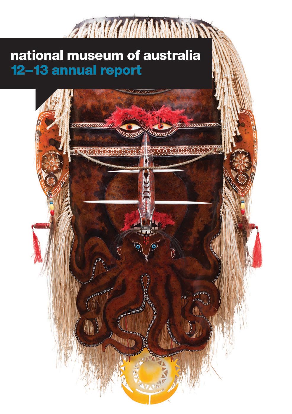 Cover of the National Museum's 2012-13 Annual Report featuring Sugu Mawa artwork, 2011, by Alick Tipoti.