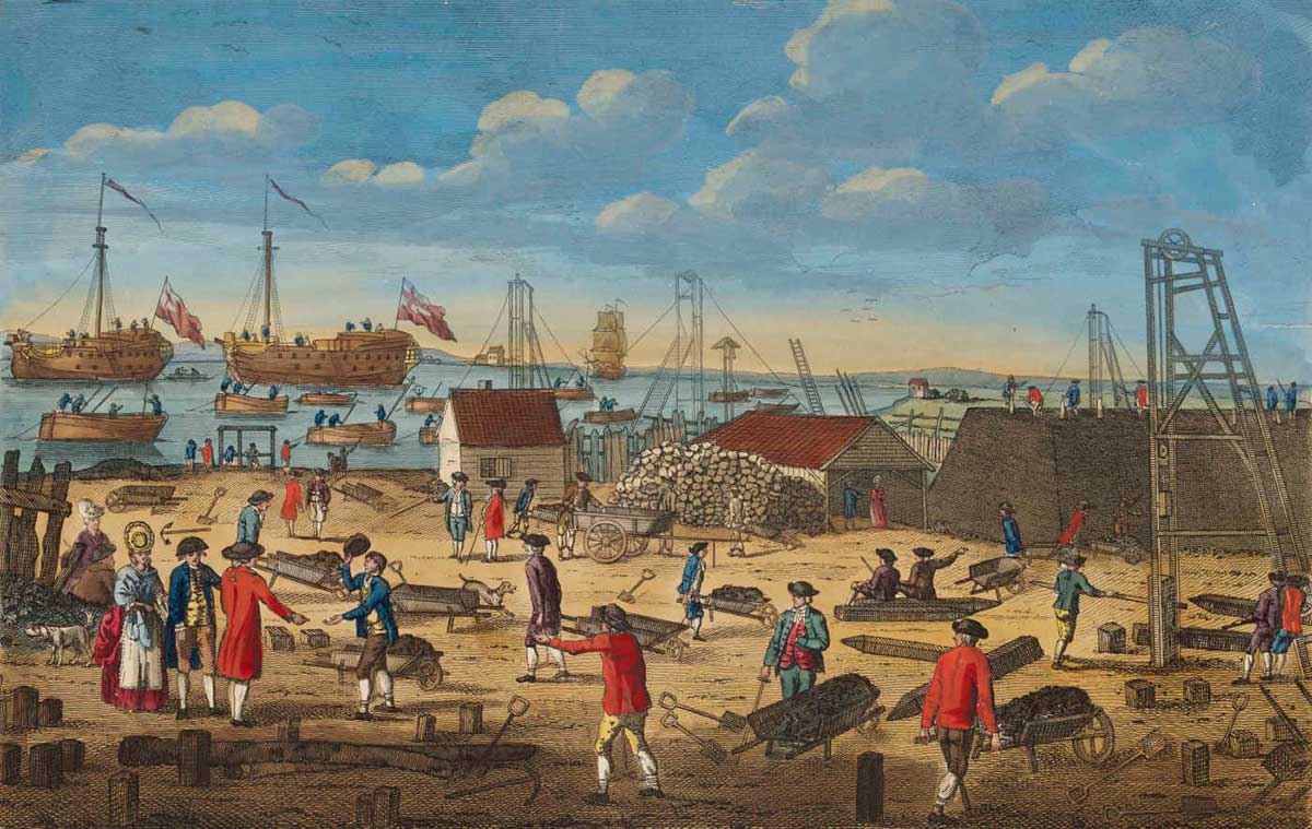 A print of soldiers and convicts.