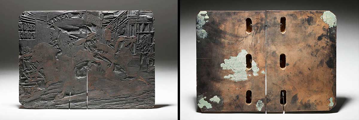 Front and back of engraved woodblock.
