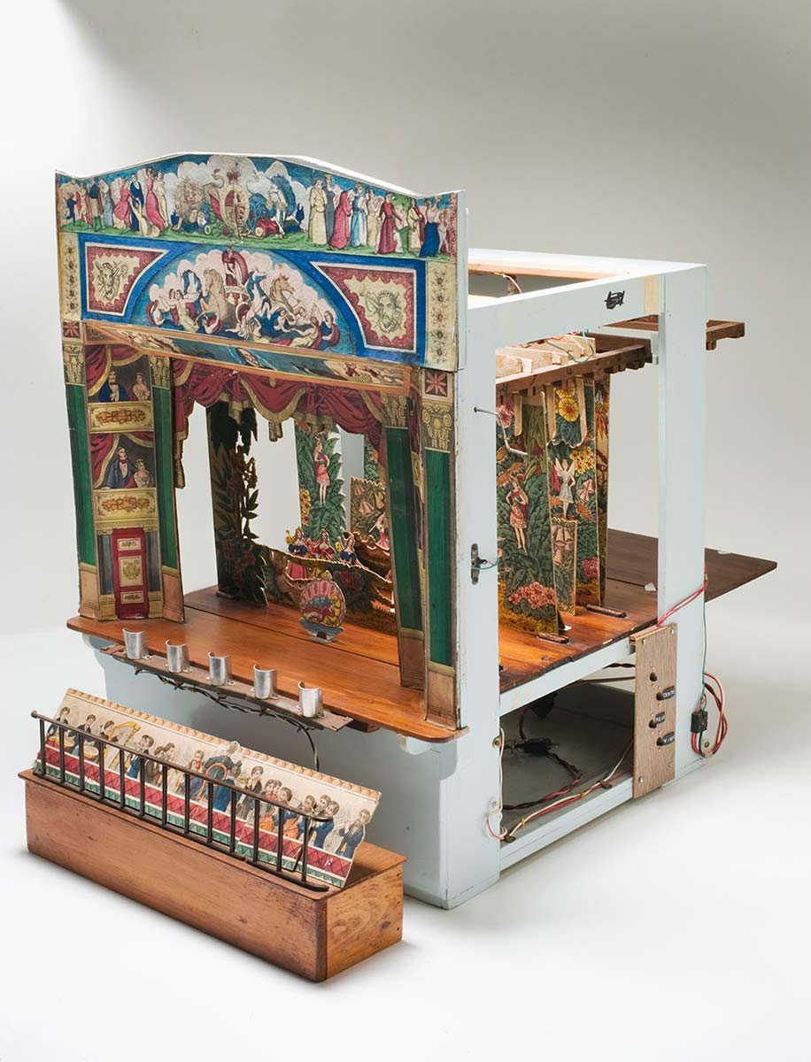 Side view of toy theatre. - click to view larger image