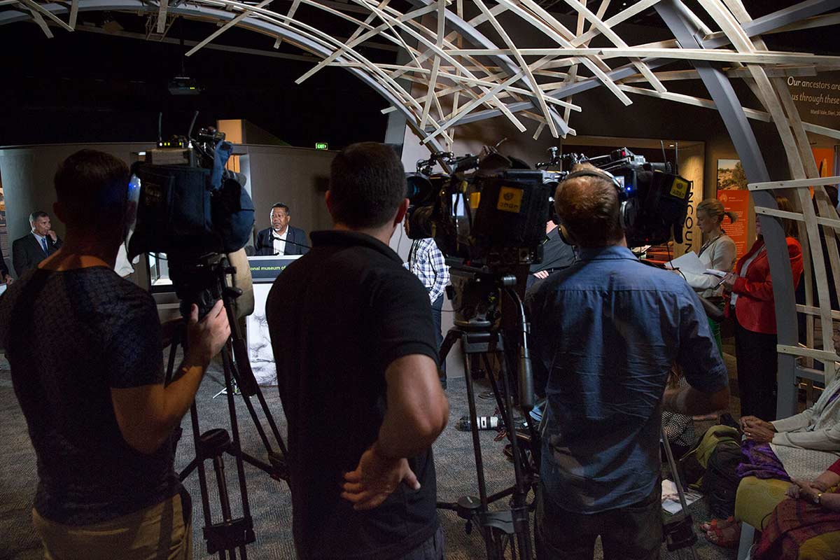 Peter Yu addressing the media. - click to view larger image