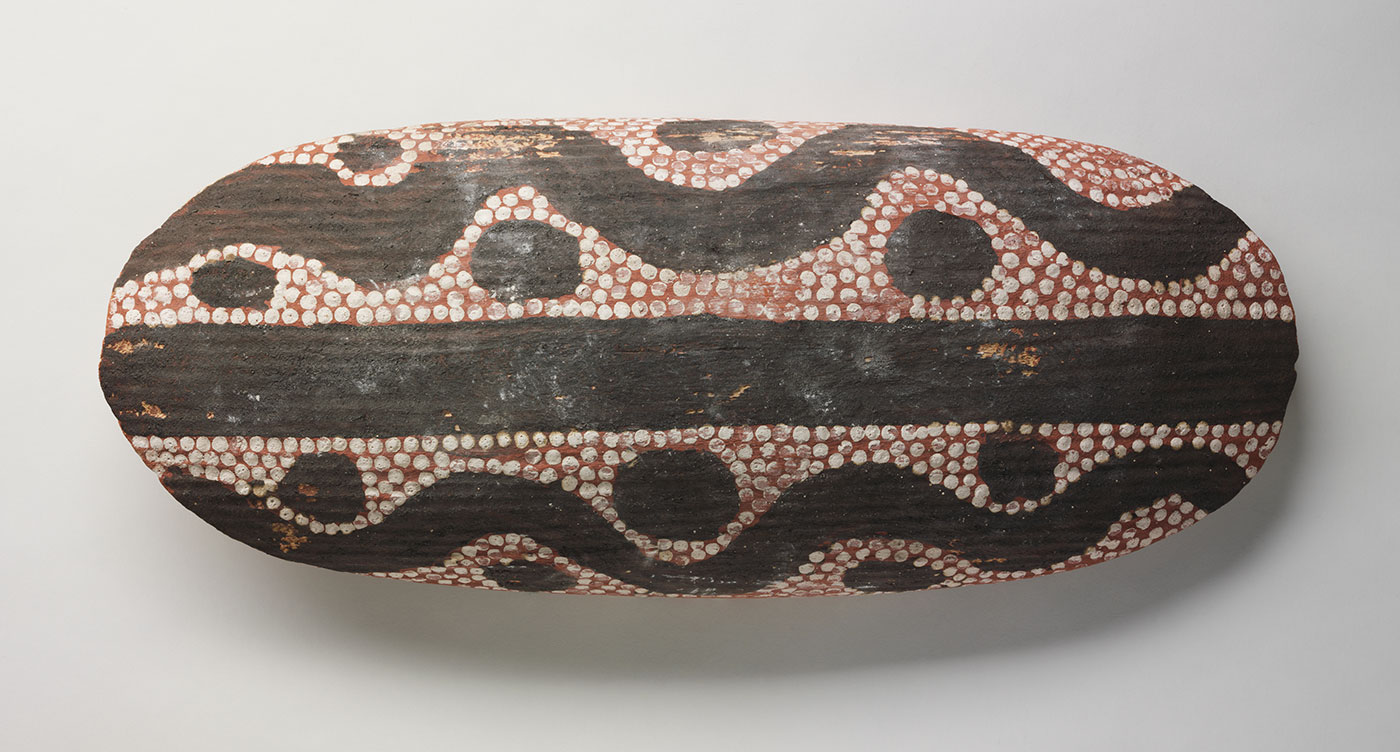 Painted shield collected by Olive Pink in 1936. - click to view larger image