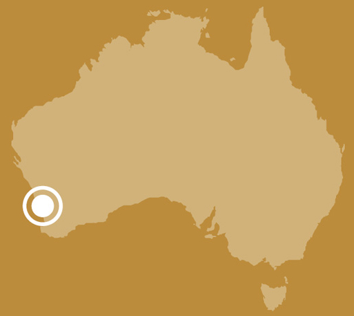 A map of Australia indicating the location of Perth, Western Australia. - click to view larger image