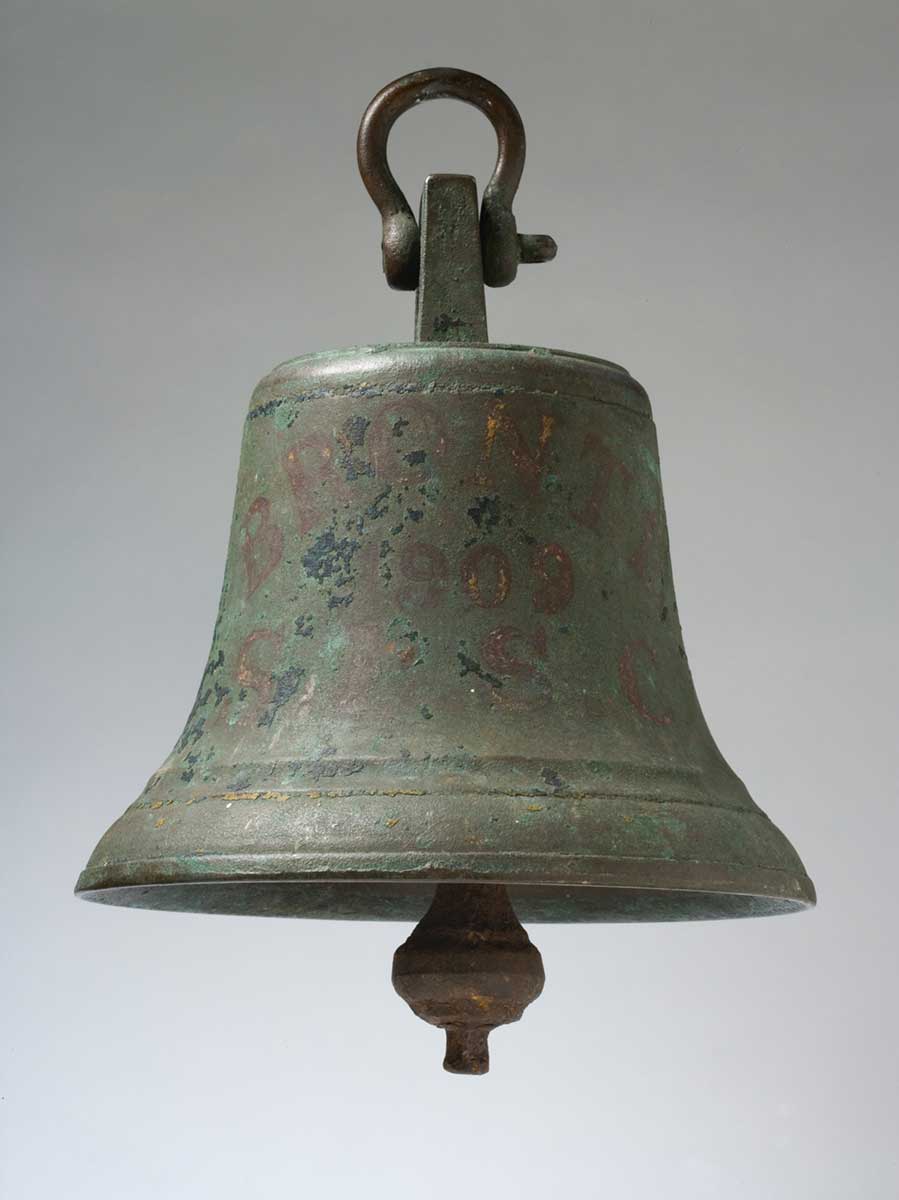 A bell with a faded 