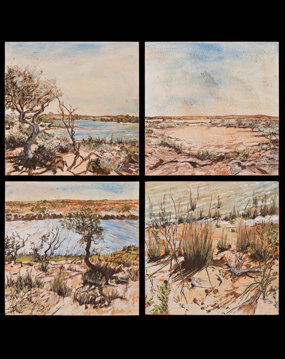 Composite image of two oil paintings. - click to view larger image