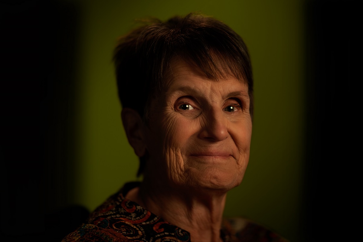 Studio portrait photograph of Sue Salthouse. - click to view larger image