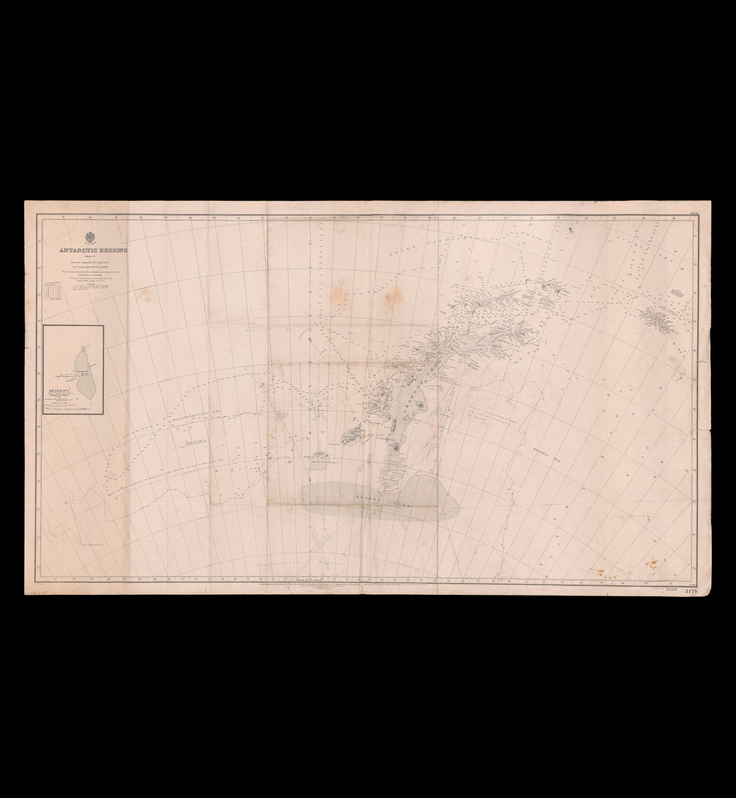 Hydrographic chart used by Hubert Wilkins in Antarctica, 1933–34