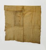 Two pieces of thick and soft barkcloth are multi-layered and undyed.