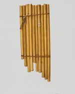 Panpipes made of bamboo and consists of ten single pipes varied in length bound together with two wrappings of coconut fibre.