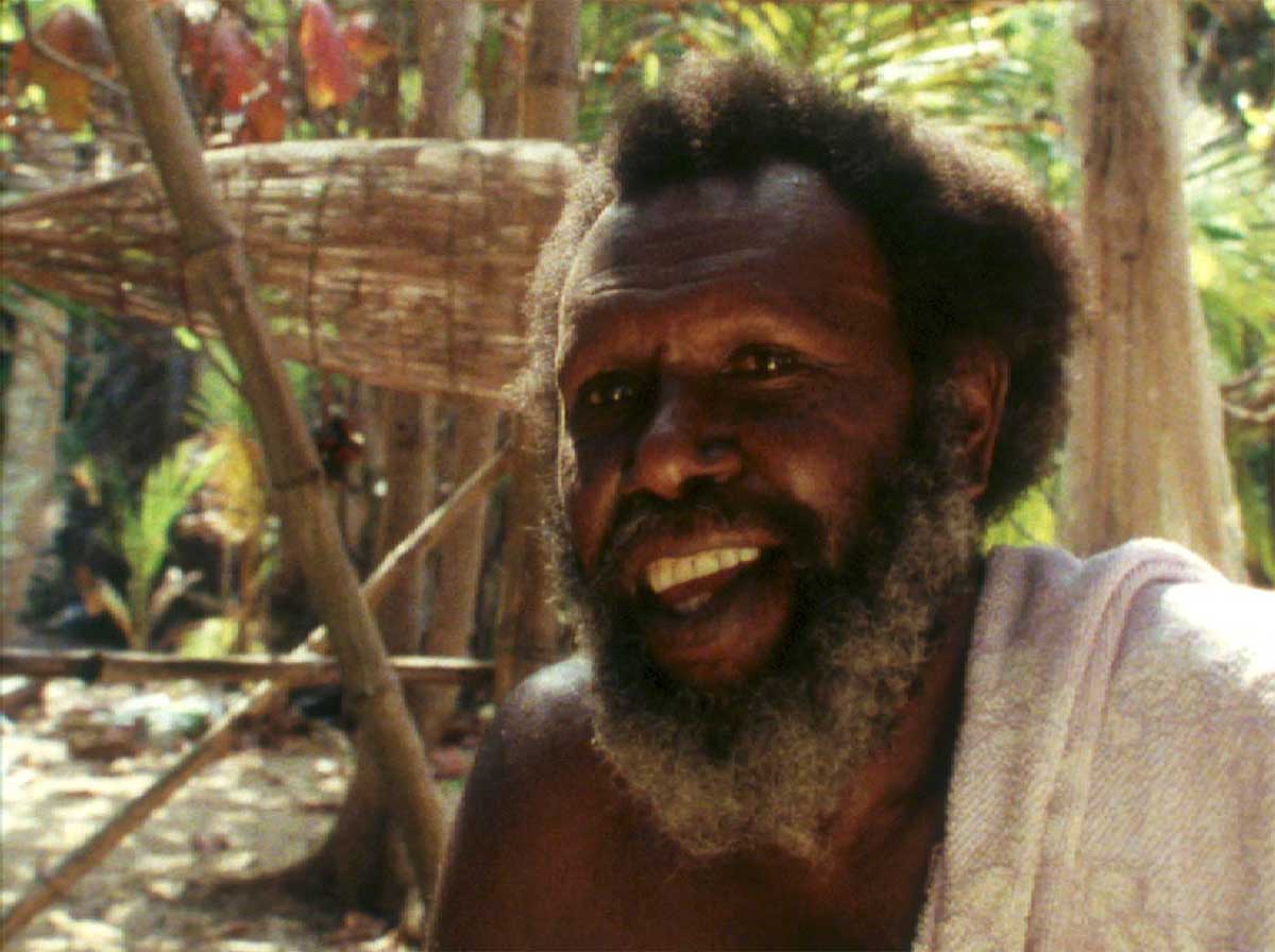 Colour photograph of Eddie Mabo smiling.