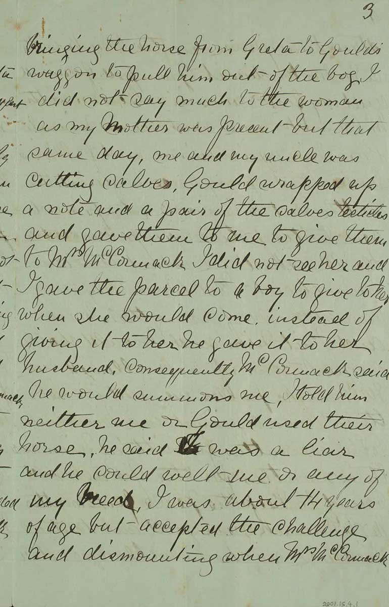 Page three of Ned Kelly's Jerilderie letter. - click to view larger image