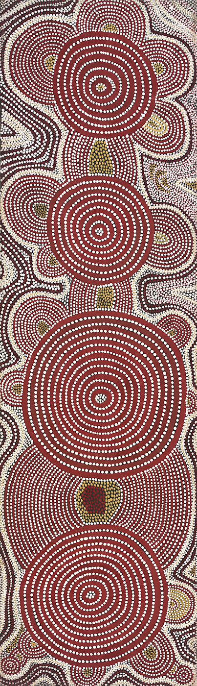 Tingarri Men at Kiritjinya 1975 by John Tjakamarra. - click to view larger image