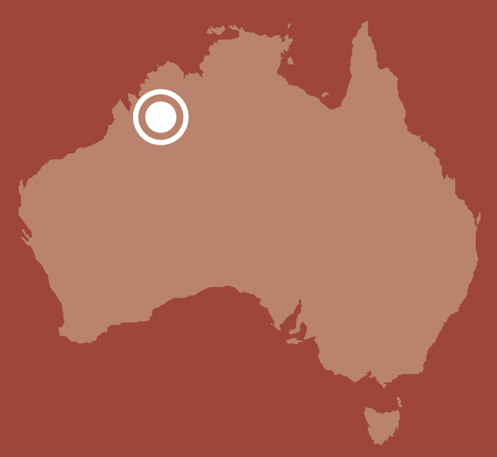 A map of Australia indicating the location of west Kimberley. - click to view larger image