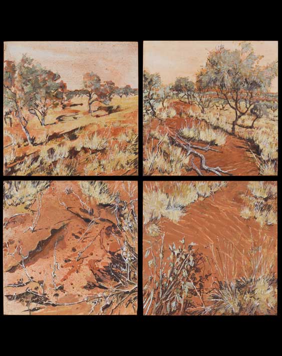 Composite image of two oil paintings. - click to view larger image