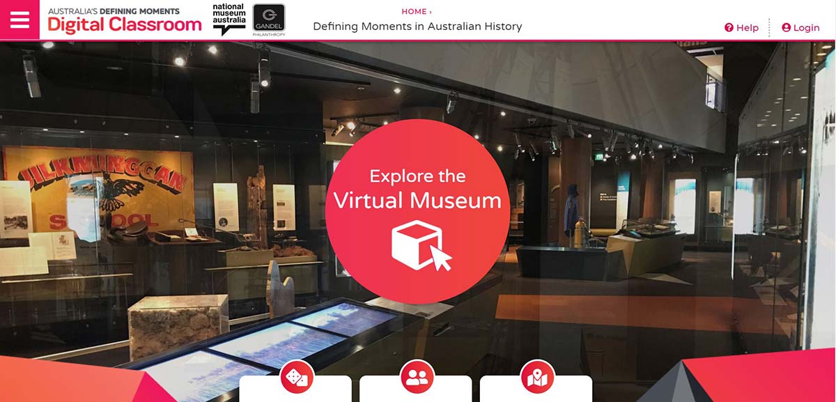 Screenshot from the Australian Defining Moments Digital Classroom's virtual museum.