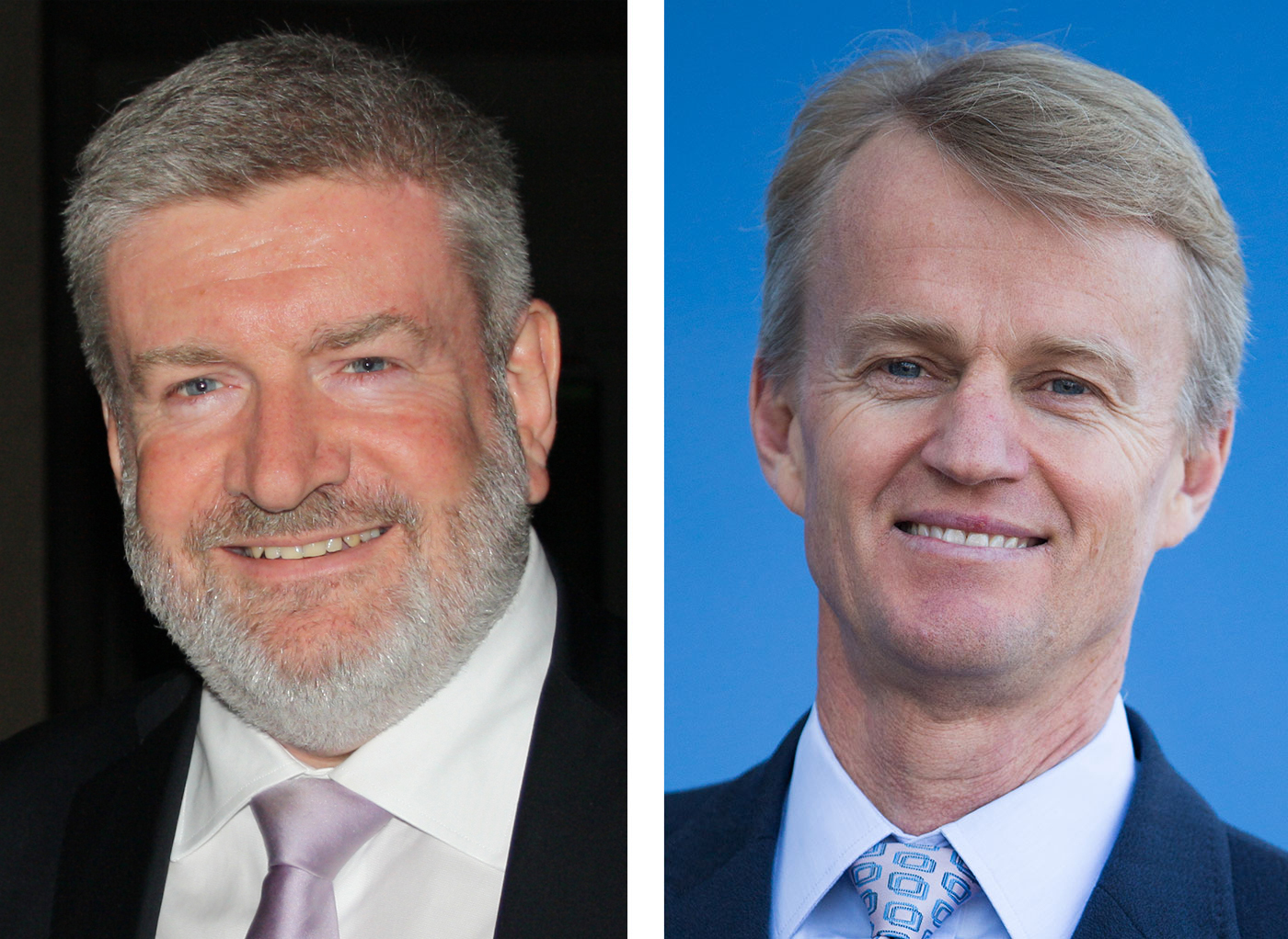 Portraits of Senator the Hon Mitch Fifield (left) and Mr David Jones