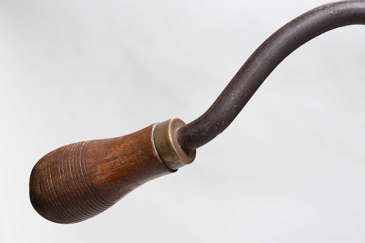 Close up image of a wooden hand grip. - click to view larger image