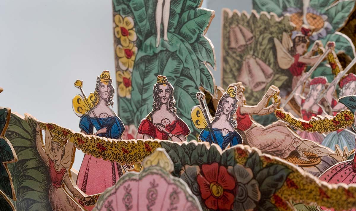 Detail of ladies used as puppets in the toy theatre. - click to view larger image