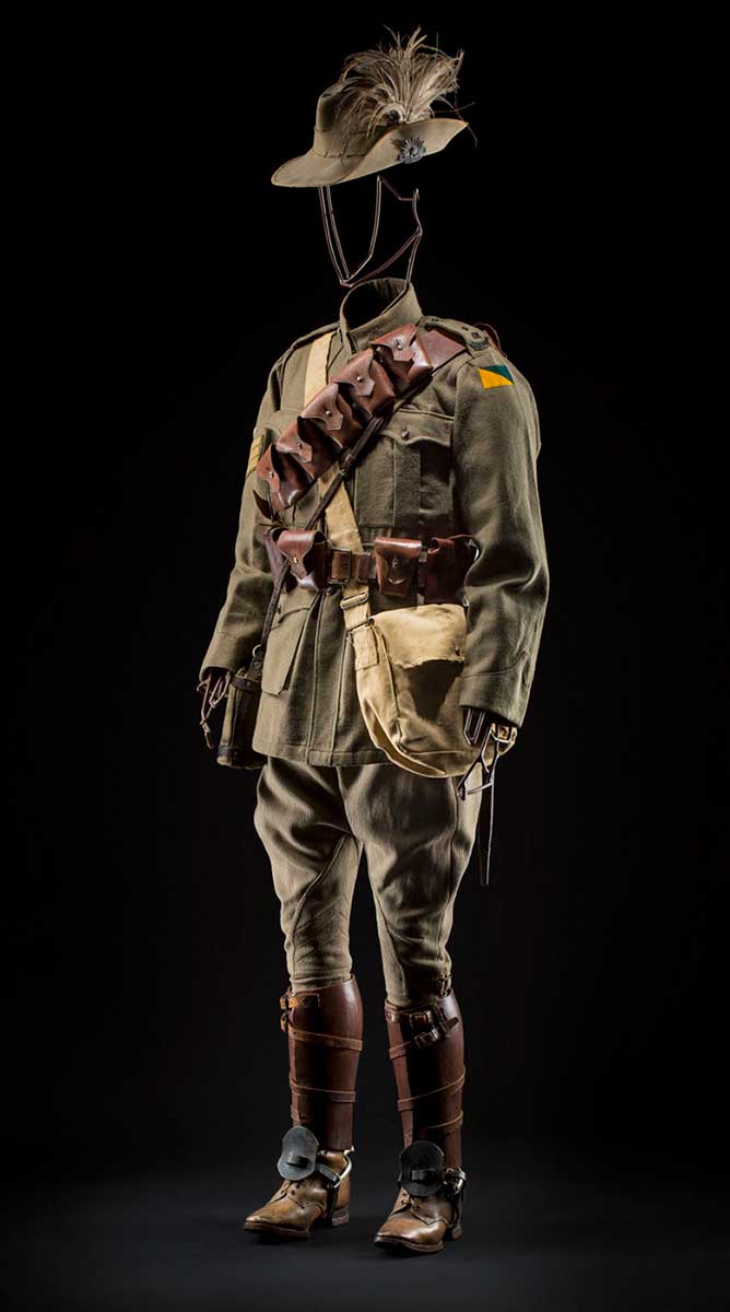A mannequin dressed in James Taylor's Light Horse uniform. - click to view larger image