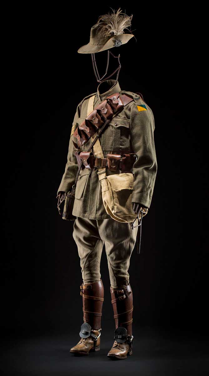 A mannequin dressed in James Taylor's Light Horse uniform. - click to view larger image