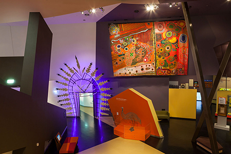 A museum display of Indigenous artefacts.