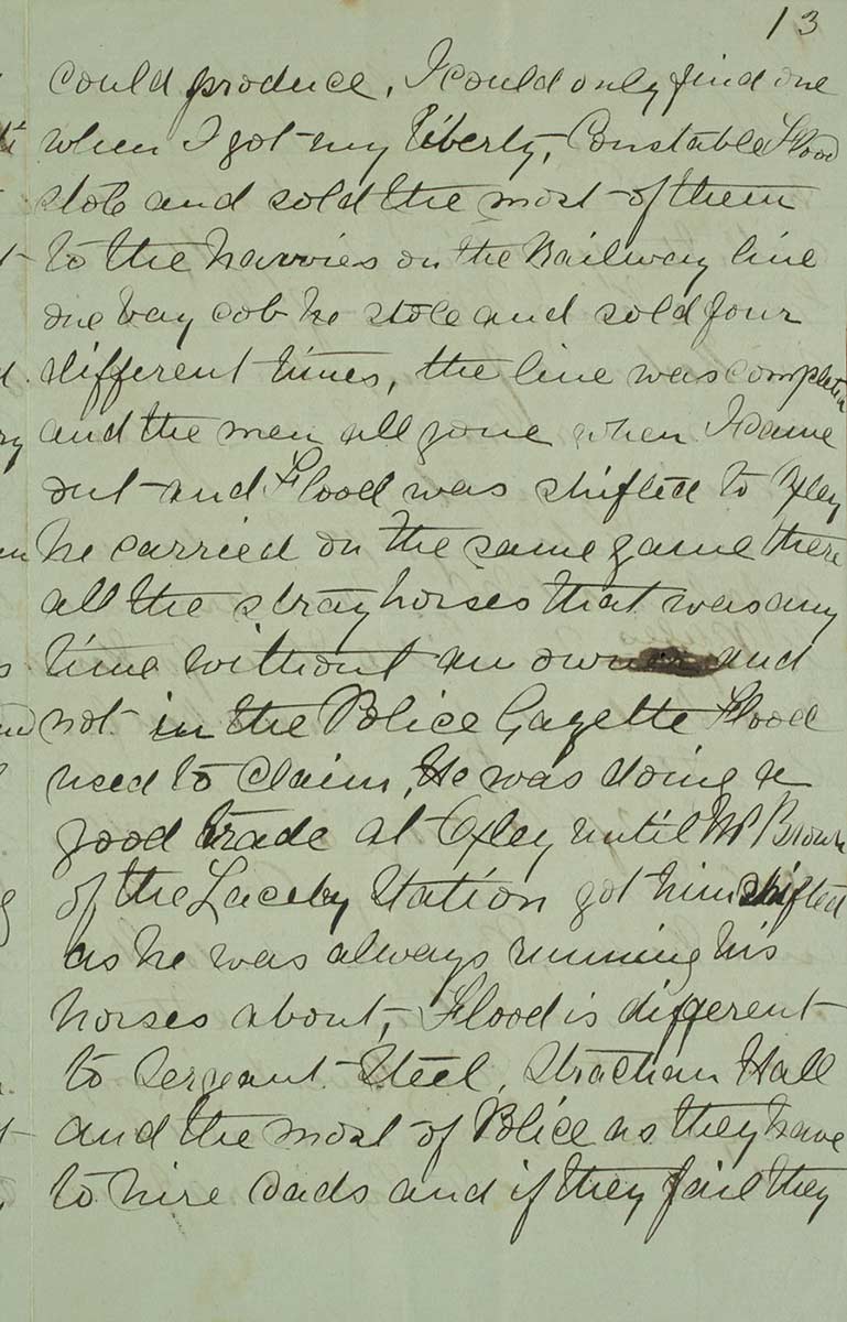 Page thirteen of Ned Kelly's Jerilderie letter. - click to view larger image