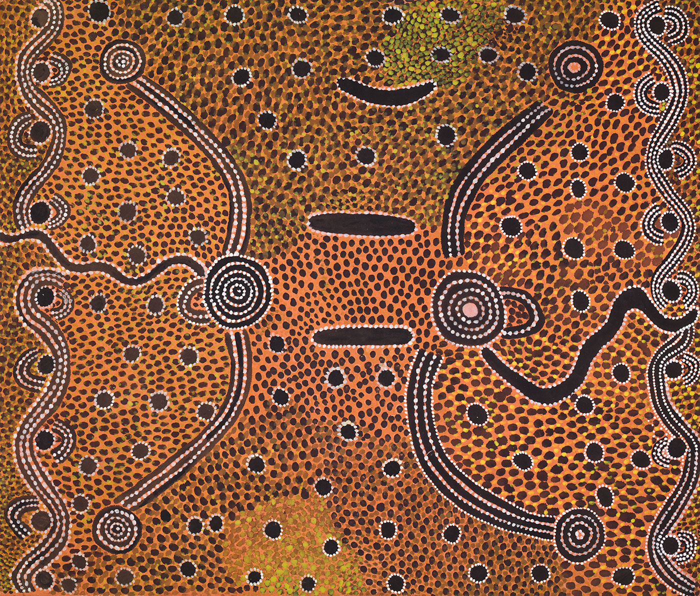 Yawalurra (Yawalyurru) 1975 by Dinny Nolan Tjampitjinpa. - click to view larger image