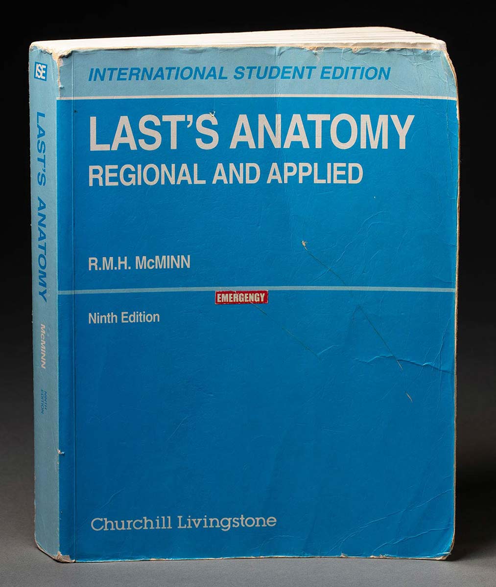 A blue textbook titled: 'Last's Anatomy: Regional and applied'. This international student edition has small creases on the cover and is well-thumbed. - click to view larger image