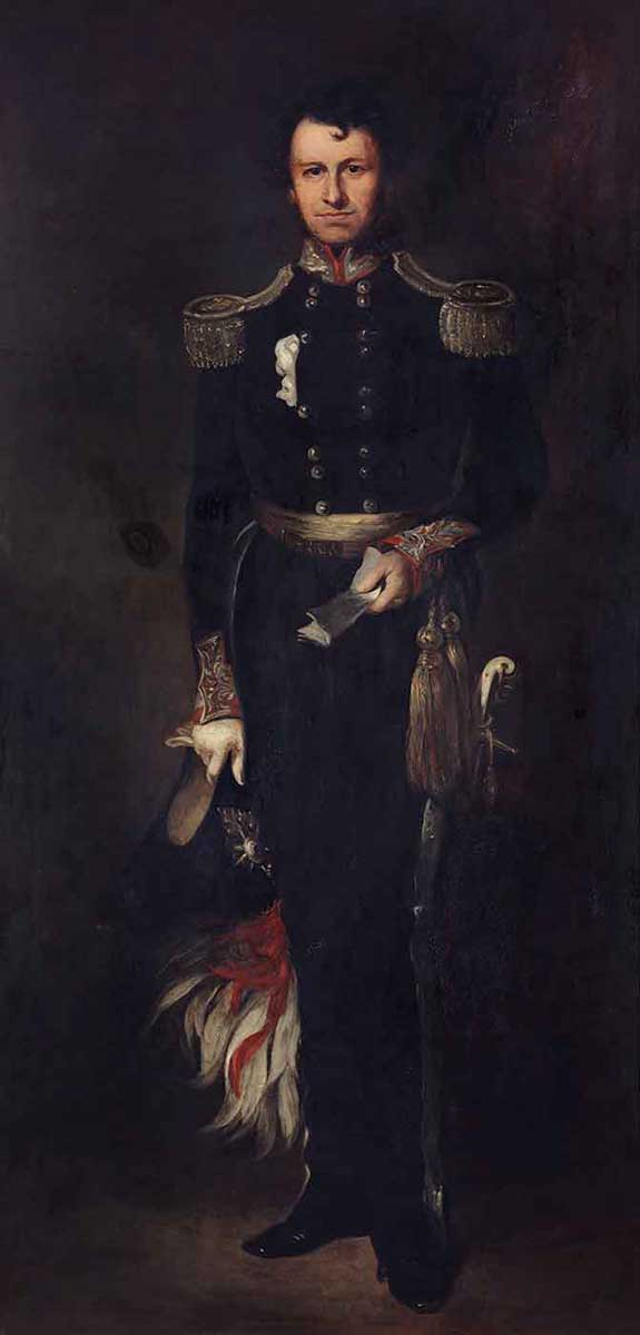 full-length portrait of man in dress military uniform - click to view larger image