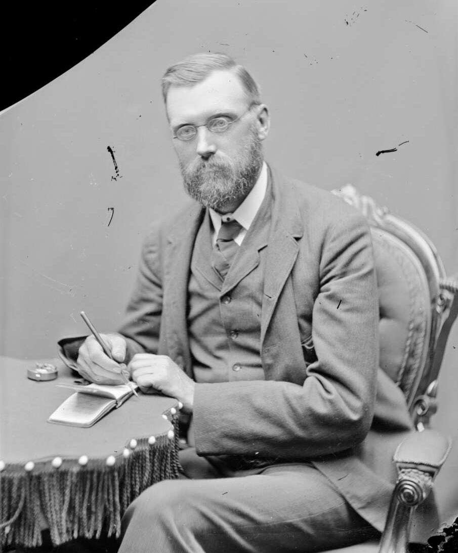 Black and white portrait photo of William Farrer - click to view larger image