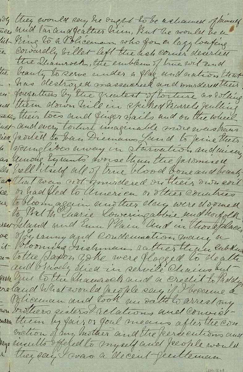 Page thirty one of Ned Kelly's Jerilderie letter. - click to view larger image
