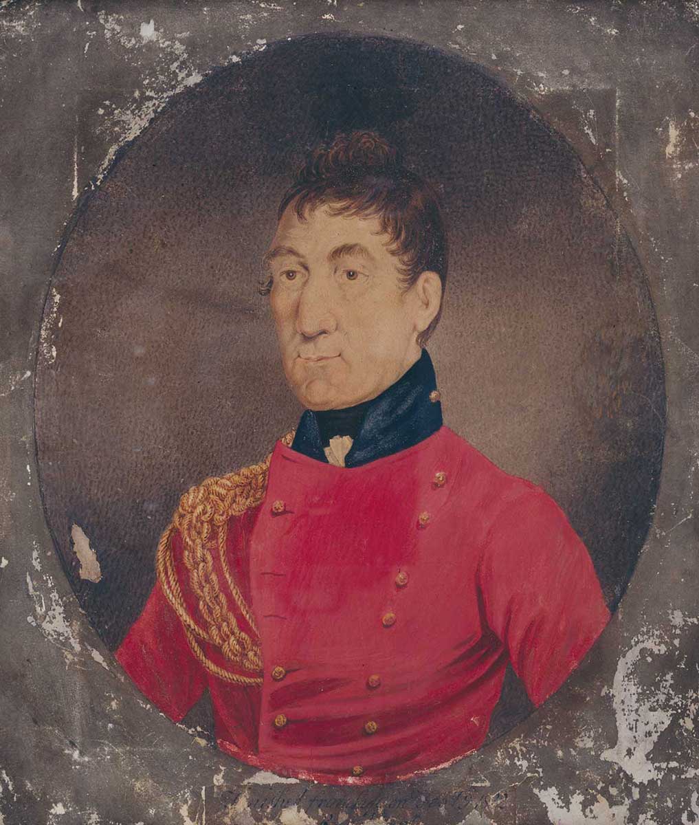 painting of a man wearing a red uniform - click to view larger image