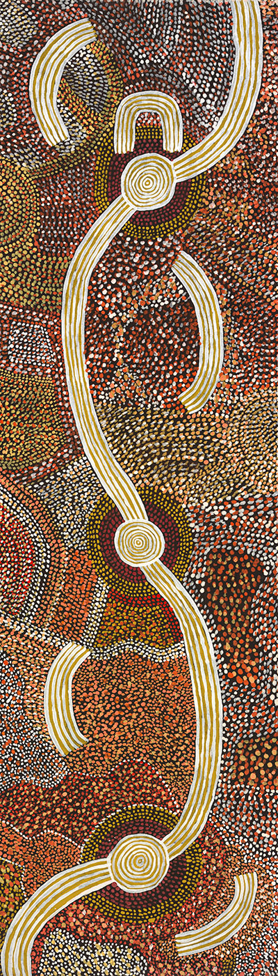 Dreaming of Matjadji (Matjatji) 1975 by David Corby Tjapaltjarri. - click to view larger image