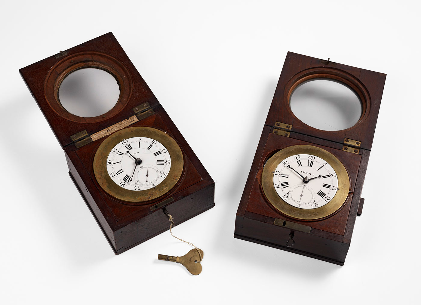 Chronometers used on Cook's second voyage to the Pacific made by John Arnold, London, 1771. The Royal Society. - click to view larger image