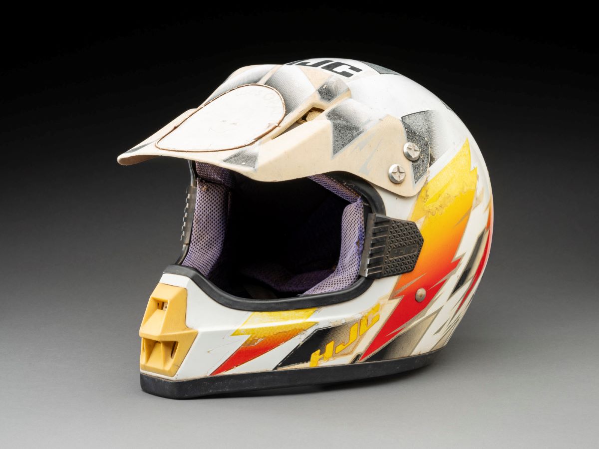 Photo of a motorbike helmet - click to view larger image