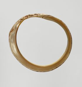 Bracelet made of the bottom part of a large pearly Trochus shell.