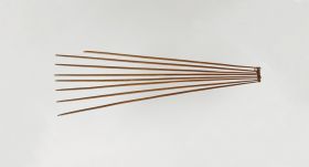 Comb or head scratcher made of slightly curved wooden sticks, and tied with twine at one end.